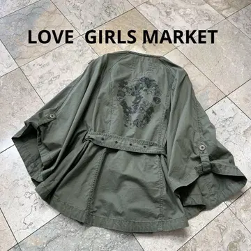 [ LOVE girls Market ] 밀리터리 판초 올리브 아우터