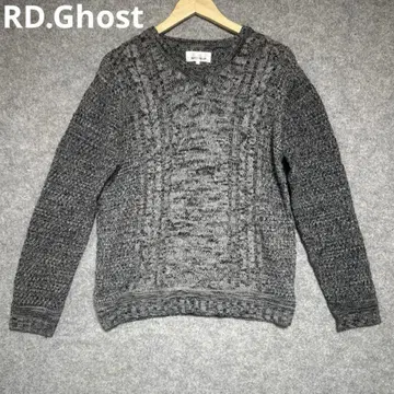 RD.Ghost 그레이 짜임 무늬 긴팔 스웨터