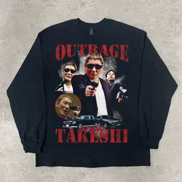 OUTRAGE 아웃레이지 [ XL 사이즈 ] 긴팔 블랙 키타노 타케