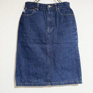 미쉘클랑 MK JEANS 데님 스커트 34 인디고 종아리 기장