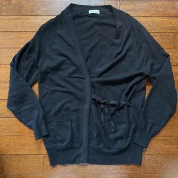 DRIES VAN NOTEN 블랙 비대칭 가디건