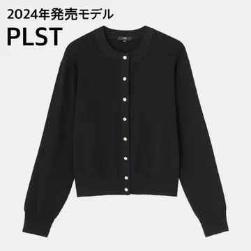 [미사용] PLST UV컷 레이온 블렌드 메탈 버튼 가디건 블랙
