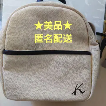 키타무라 화이트 가죽 느낌 숄더백 K 로고