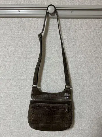 브라운 크로커다일풍 숄더백