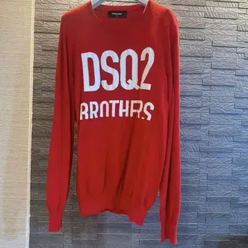 DSQUARED2 크 롱 스웨터 니트 S-M 사이즈 상당 빨간색