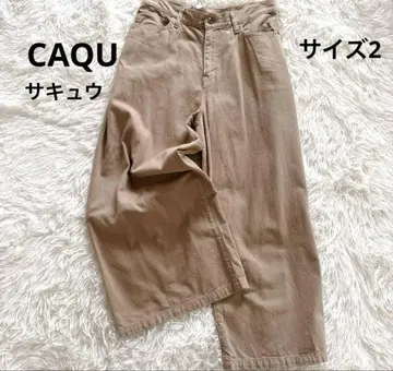 [ caqu 사큐 ] 와이드 팬츠 size 2 베이지 면 100% 일본제