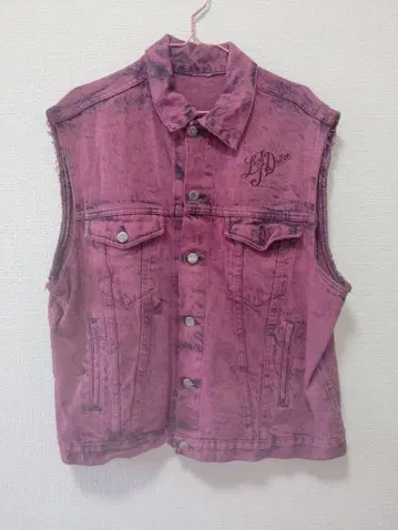 Lacy Dalton 슬리브리스 데님 자켓 핑크