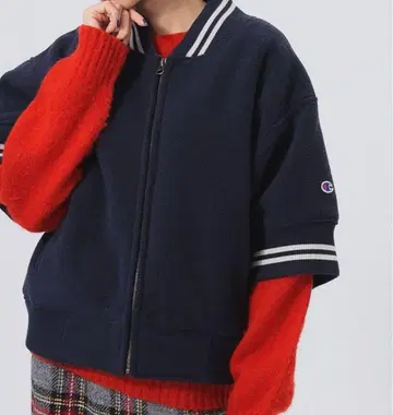 새상품급*빔즈 보이 Champion 별주*보아 플리스 지퍼 블루종
