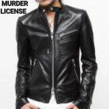 MURDER LICENSE 램 가죽 싱글 라이더 자켓