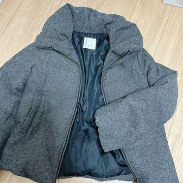 Spick and Span 후드 부착 다운 자켓 그레이