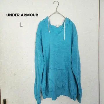 해외 구제 의류 UNDER ARMOUR 후드 부착 V넥 후드티 터콰이즈