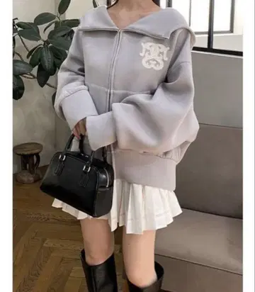 snidel 2025 AW 그레이 후드티