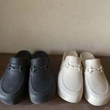 GU 콜라보 로퍼 클로그 샌들 2색 세트 화이트 미사용