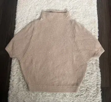 브루넬로쿠치넬리 하이넥 캐시미어 니트 스팽글 베이지 핑크