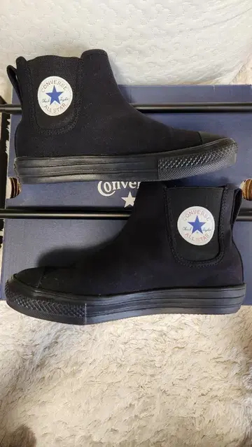 Converse 블랙 캔버스 사이드 고어 부츠