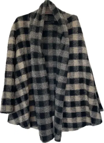 체크 무늬 울 가디건 ZARA 자라