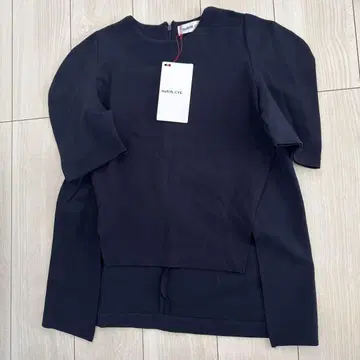 분또 벌룬 슬리브 상의 파워 숄더 네이비