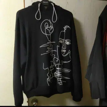 언쓰리드 페이스 아트 맨투맨 후드티