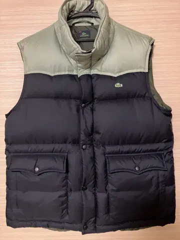 LACOSTE 다운 베스트 L 블랙/그린