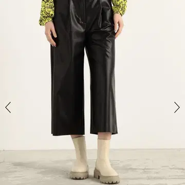 Ballsey 택 포함 새상품 가죽 블랙 와이드 레그 캐주얼 팬츠