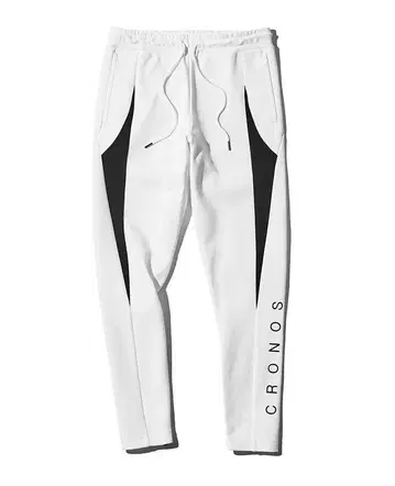 CRONOS 화이트 블랙 조거 팬츠 XL