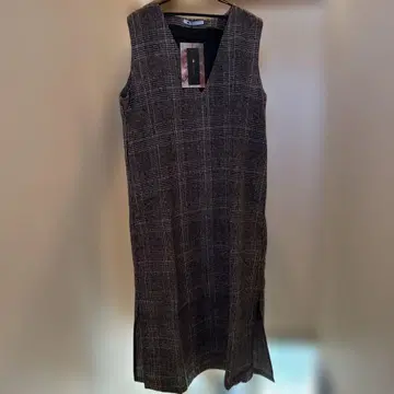 ABITOKYO 그레이 계열 체크 V넥 원피스 CC