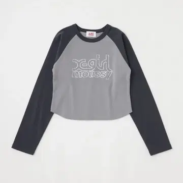 xgirl moussy 크롭T셔츠 그레이/블랙
