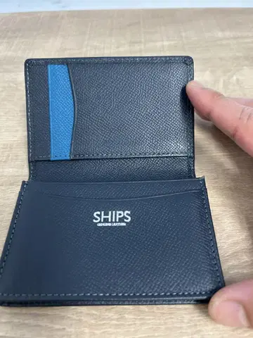 SHIPS 가죽 명함지갑 블랙/블루