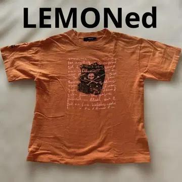 LEMONed hide/스컬 디자인 T셔츠 오렌지