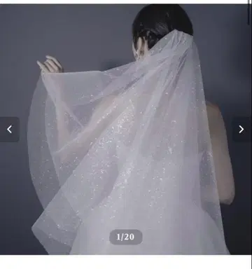 GRV-09 웨딩 베일 70+280cm 글리터