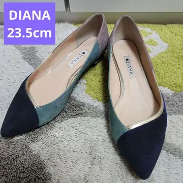 DIANA 멀티 컬러 스웨이드 스틸레토 플랫슈즈