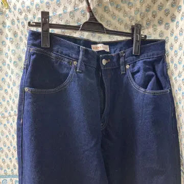 다크 블루 데님 팬츠 지퍼 플라이