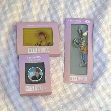 BTS WORLD V 태현 ID 마그넷 스마트폰 그립 키링