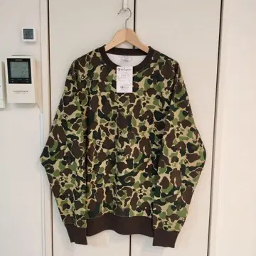 Champion 카모 무늬 맨투맨 모스그린 XL