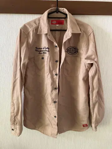 Dickies 베이지 긴팔 셔츠 M