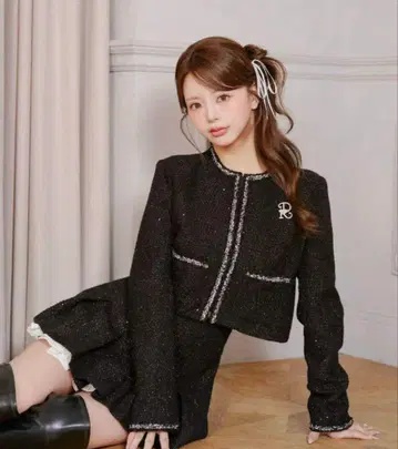 Darich 다리치 스팽글 트위드 자켓 블랙