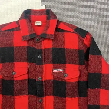 HANGTEN 빨검 울 셔츠 버팔로 체크 구제 의류