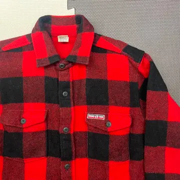 HANGTEN 빨검 울 셔츠 버팔로 체크 구제 의류