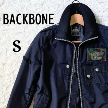[컨디션 최상]BACKBONE 밀리터리 자켓 롱 리브 블랙 A-1