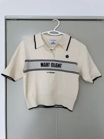 LILY BROWN MAY QUANT 피케 셔츠 반팔 아이보리