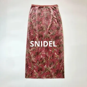 SNIDEL 프린트 벨로아 롱 스커트 타이트 스커트 보타니컬 꽃무늬 여름