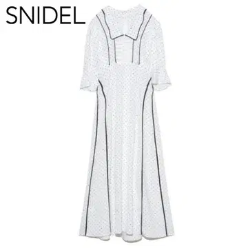 SNIDEL 파이핑 디자인 프린트 원피스