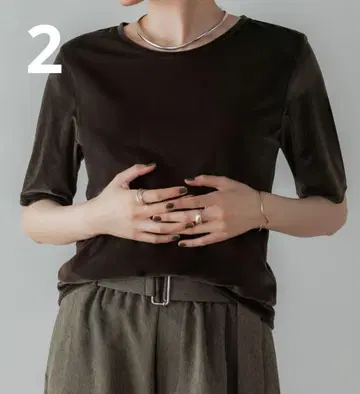 crewre 시어 벨로아 크루넥 T 사이즈 2 olive Brown
