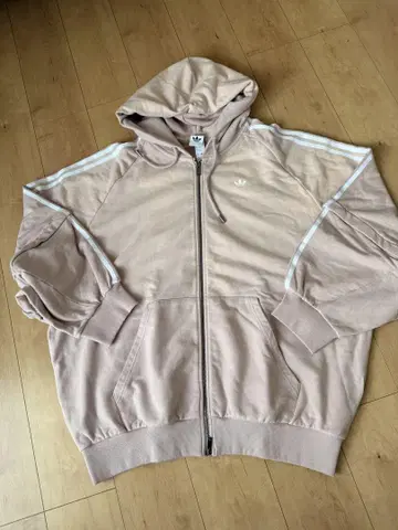 adidas 풀 집업 후드 저지 J XL 핑크