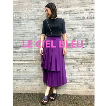 [컨디션 최상] LE CIEL BLEU 르 시엘 블루 플리츠 스커트 퍼플