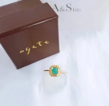 아가트 agete K10 반지 에메랄드 10호 박스 포함 판매 인증서