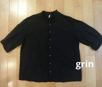 grin 그린 프릴 블라우스 블랙