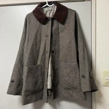 POU DOU DOU 체크 무늬 롱 코트