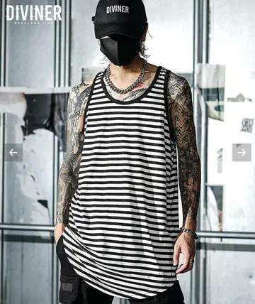 DIVINER 디바이너 Border Long Tanktop M 사이즈