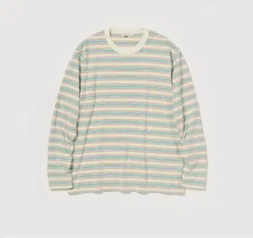 AURALEE GRADIENT STRIPE JERSEY L/S TEE 5